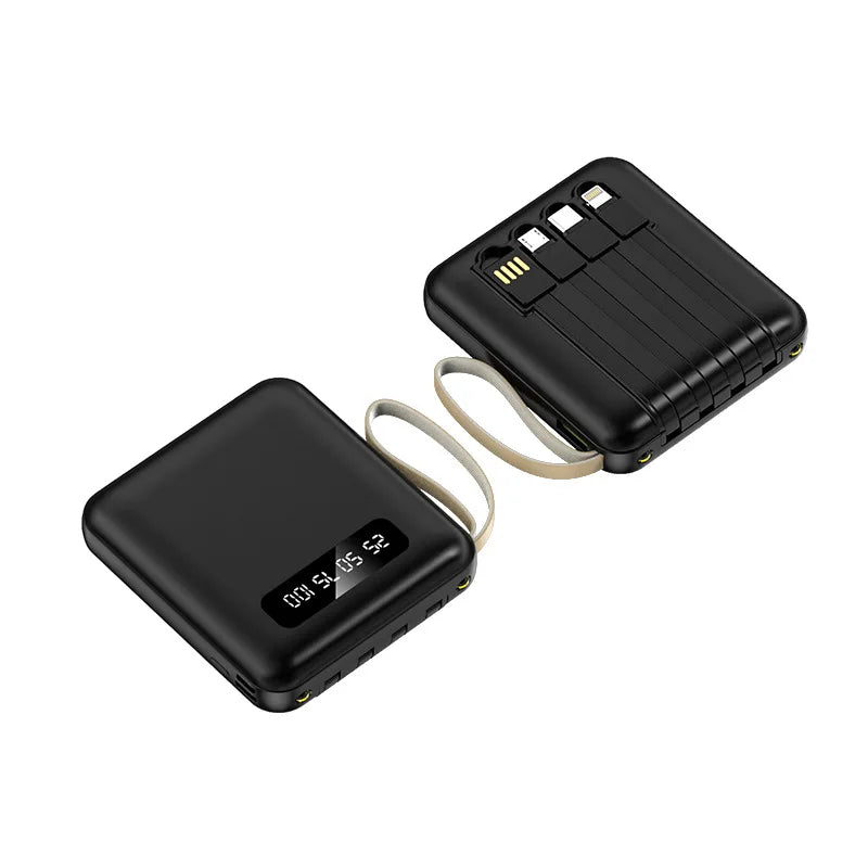 Vierkante Power Bank met sleutelkoord