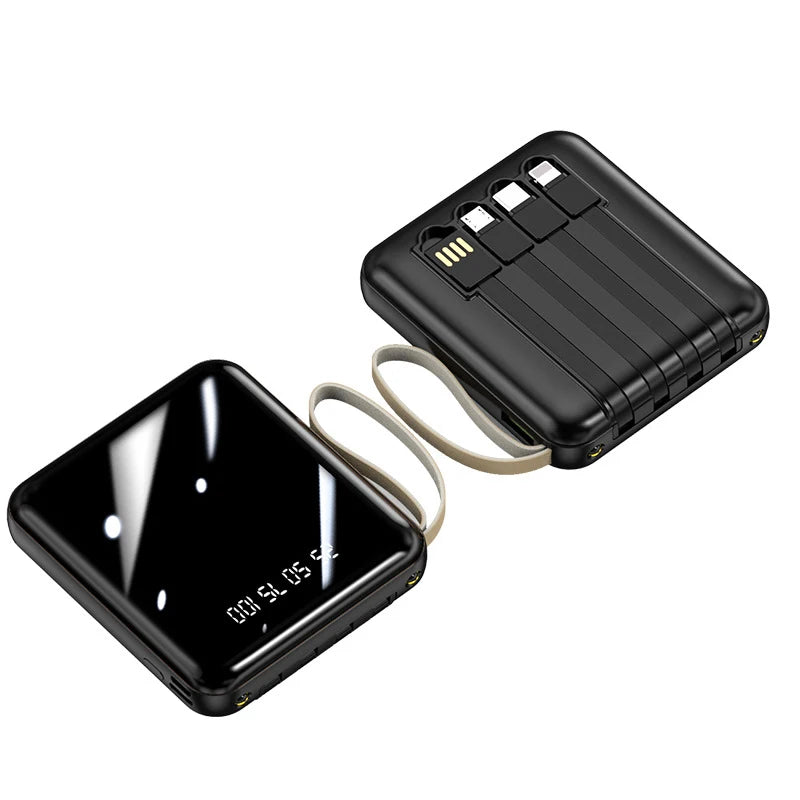 Vierkante Power Bank met sleutelkoord