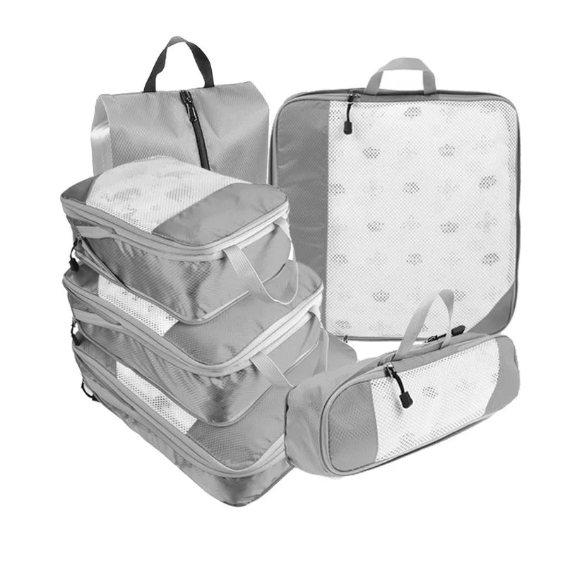 Set gecomprimeerde reisverpakkingsblokjes
