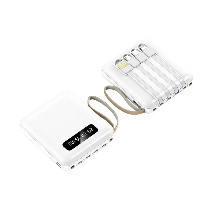Vierkante Power Bank met sleutelkoord