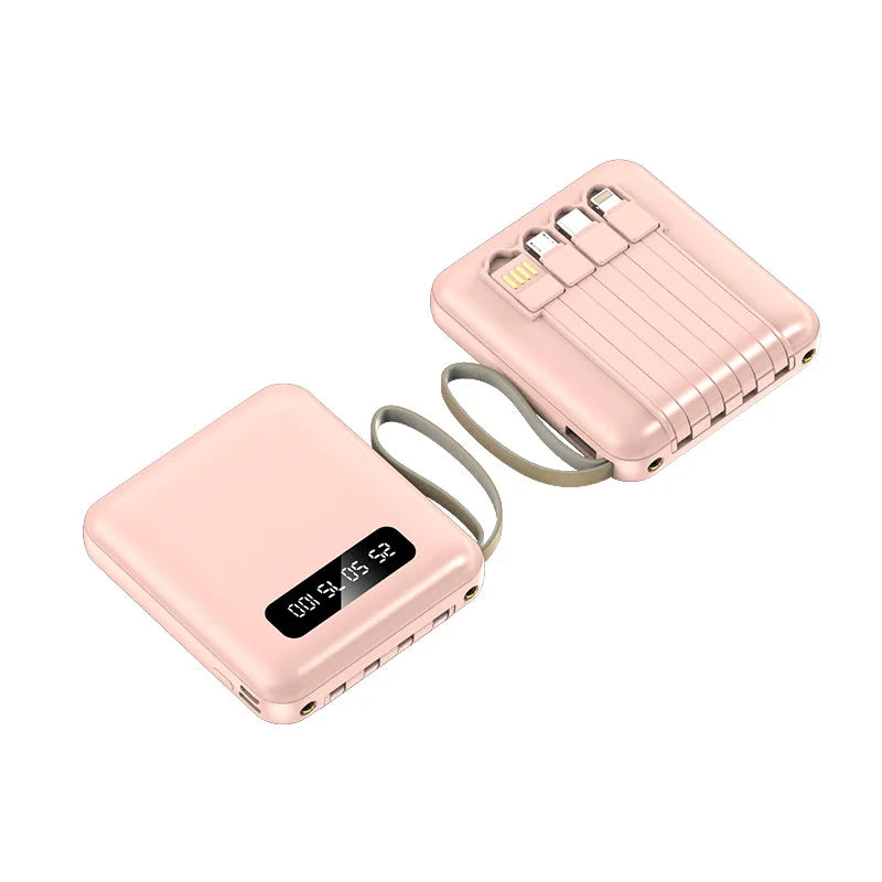 Vierkante Power Bank met sleutelkoord