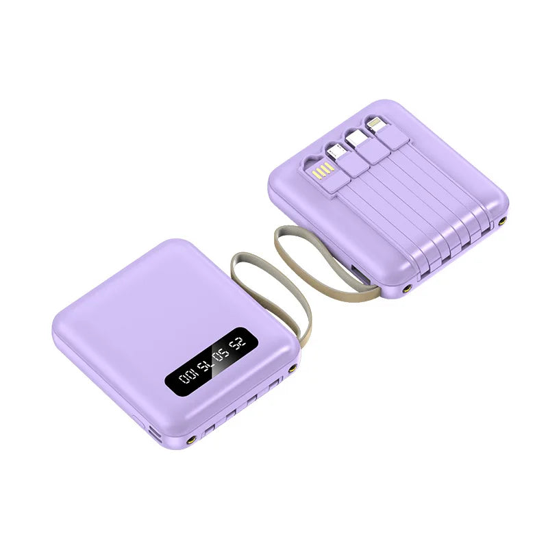 Vierkante Power Bank met sleutelkoord