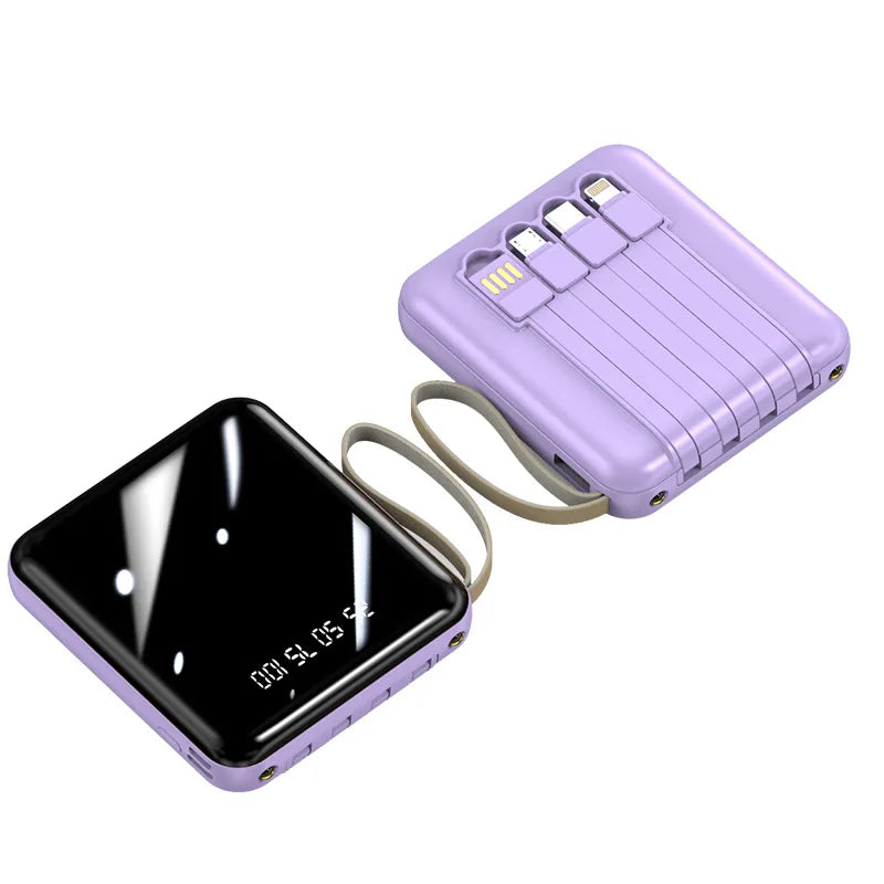 Vierkante Power Bank met sleutelkoord