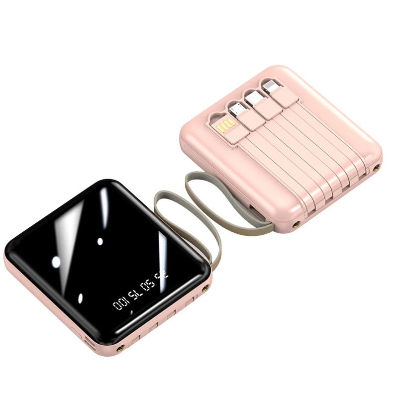 Vierkante Power Bank met sleutelkoord