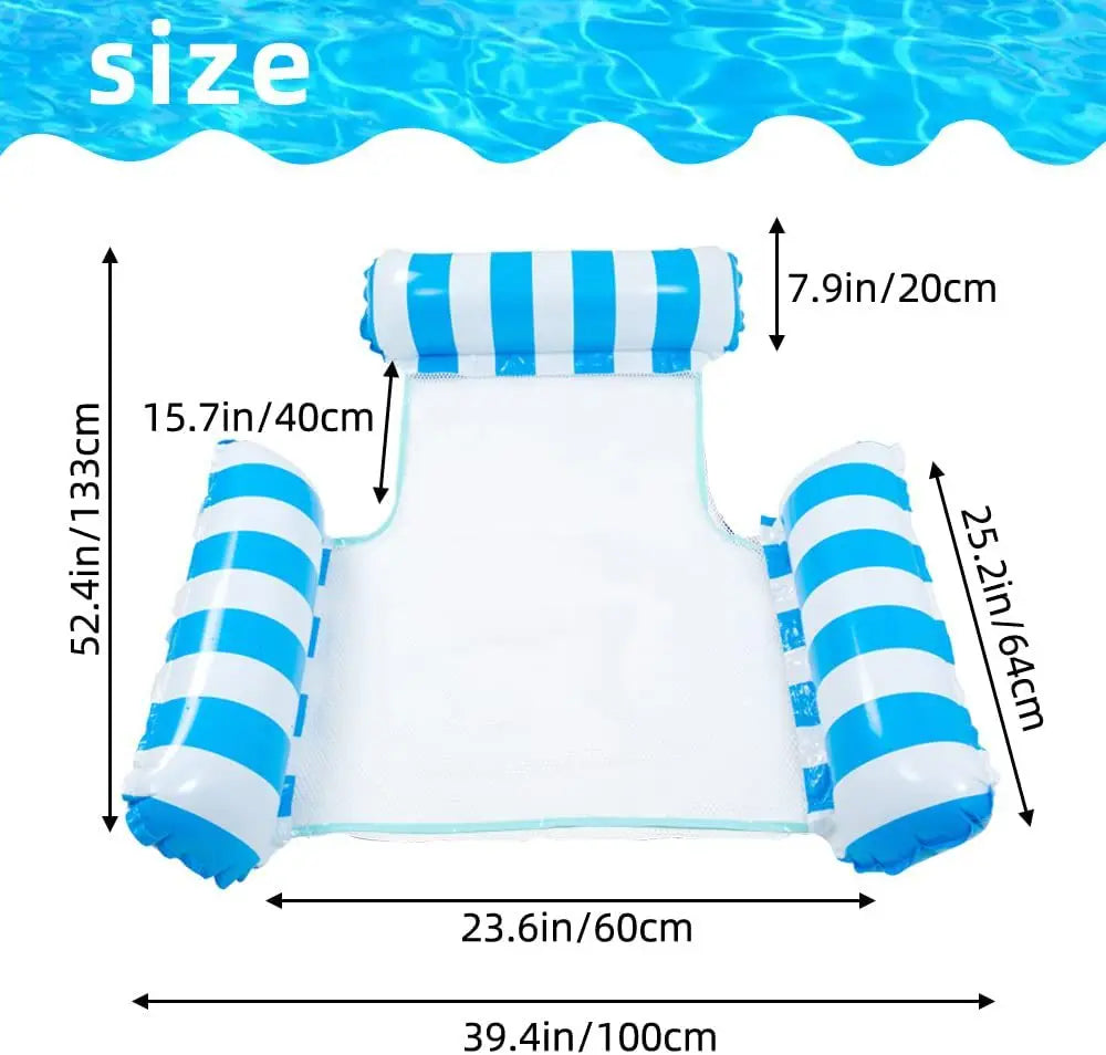 Opblaasbare water hangmat ligstoel