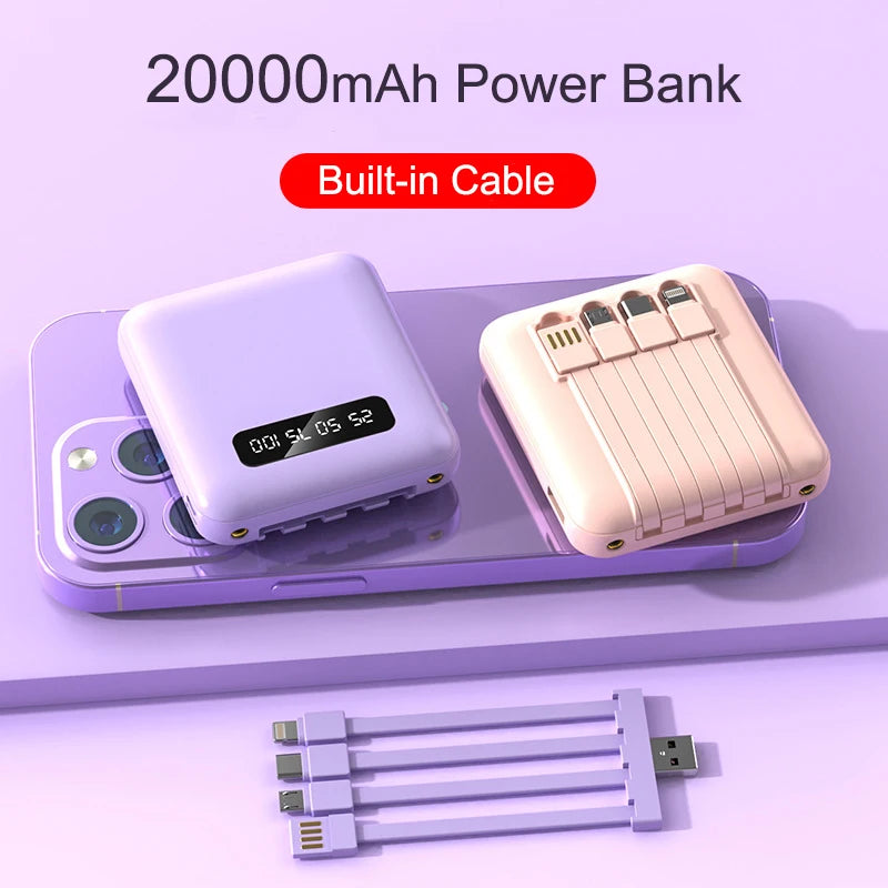 Vierkante Power Bank met sleutelkoord