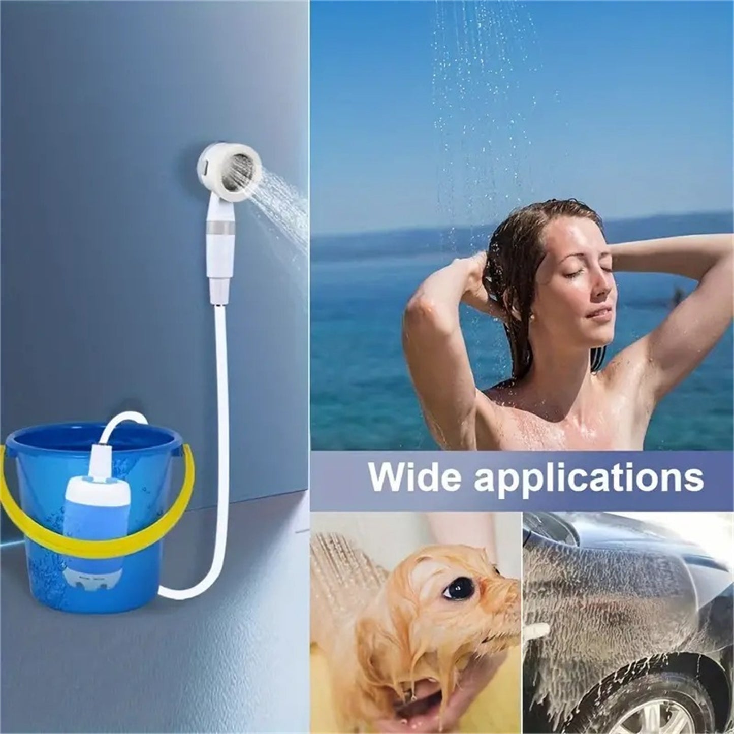 Outdoor Camping Dusche Tragbare Elektrische Dusche Gadgets Wasserdicht 5000mAh Wiederaufladbare Batterie Powered Für Wandern Reisen