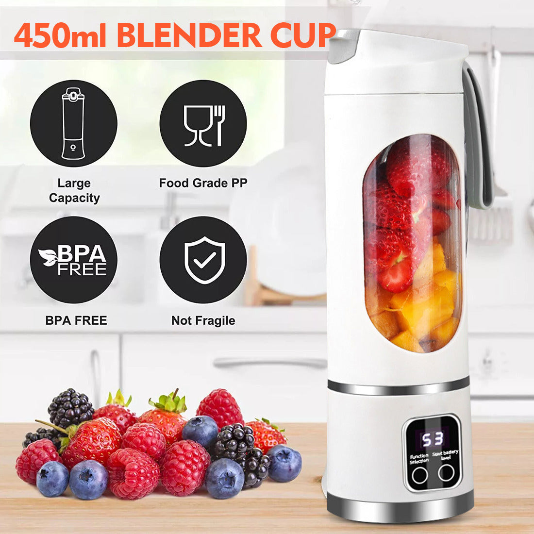 🥤 Draagbare Smoothie Blender – Krachtig, Slim &amp; Overal te Gebruiken