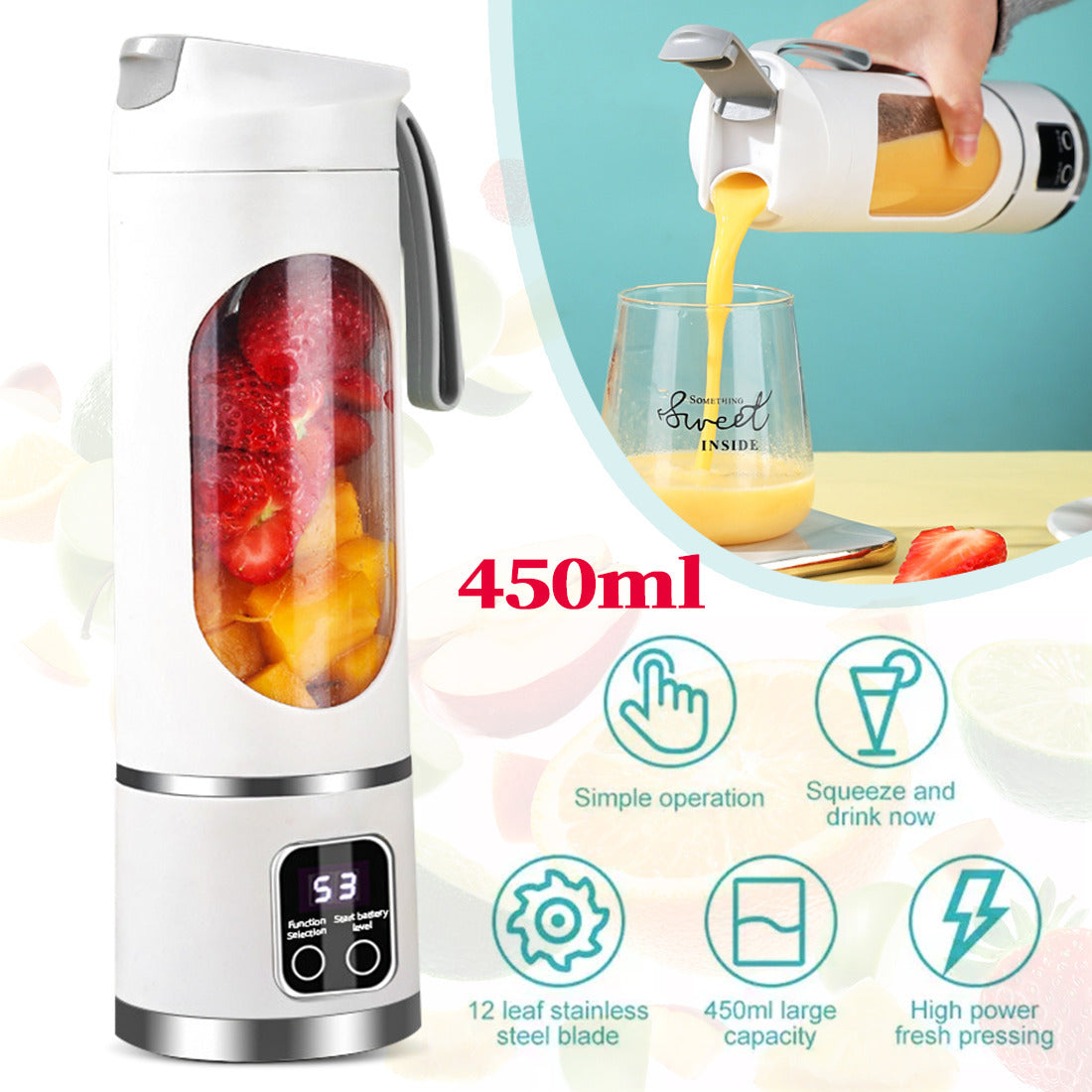 🥤 Draagbare Smoothie Blender – Krachtig, Slim &amp; Overal te Gebruiken